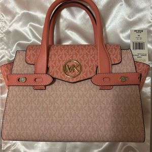 Michael Kors Carmen Signature Sherbet Belted Satchel